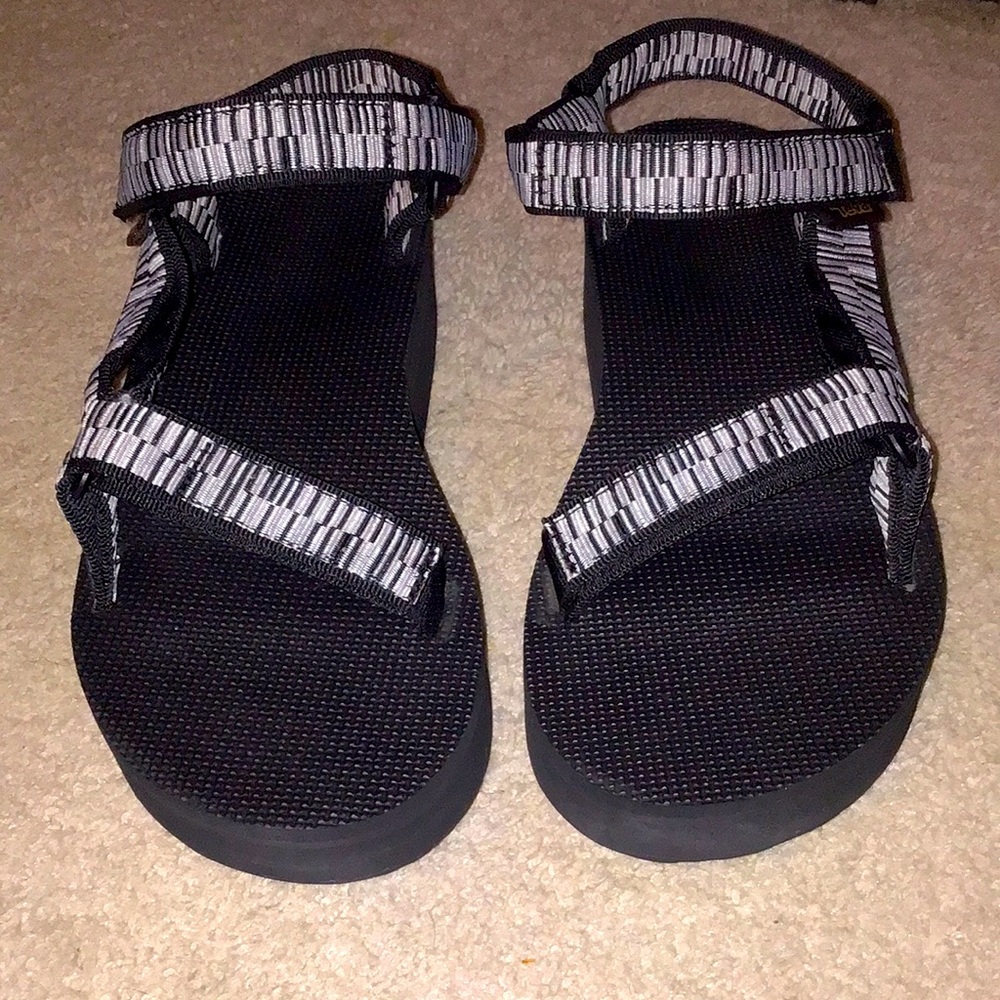Teva Black and White Strappy Sandals